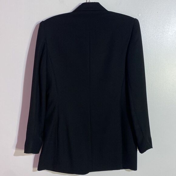 Vtg Talbots Blazer 6 Black Old Money Business Office Formal Minimalistic - Picture 3 of 6